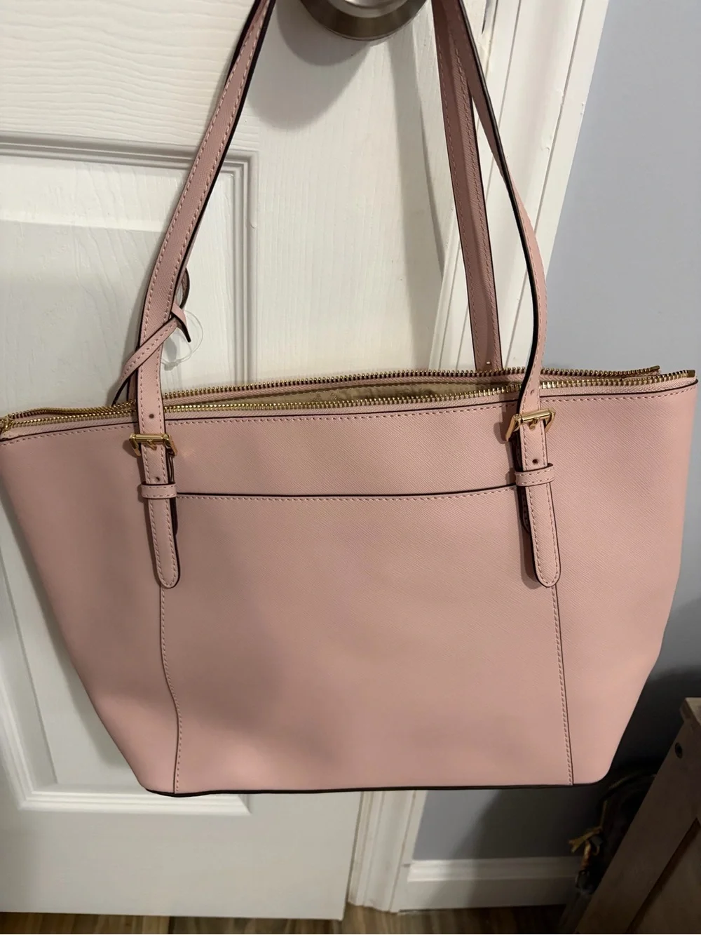 Michael Kors Blush Pink Leather Tote with Gold Hardware